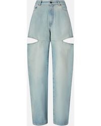 Pinko Wide-Leg Jeans With Cut-Out in Blue | Lyst
