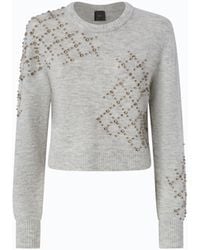 Pinko - Wool- And Alpaca-Blend Sweater With Jewel Motif - Lyst