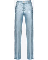 Pinko - Straight-leg Shiny Denim Jeans - Lyst