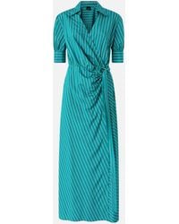 Pinko - Long Wrap Dress With Striped Pattern - Lyst