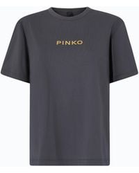 Pinko - Too Glam To Give A Damn T-Shirt With Rhinestones - Lyst