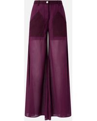 Pinko - Cotton Palazzo Trousers With Pockets - Lyst