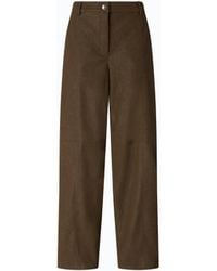 Pinko - Straight-Fit Nubuck Leather-Effect Trousers - Lyst