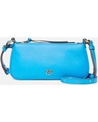Pinko - Leather Mini Half Moon Baguette Crossbody Bag - Lyst
