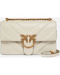 Pinko - Love Bag One Light Medium Handbag In Chevron Nappa Leather - Lyst