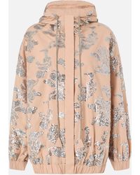 Pinko - Bomber Jacket With Floral Sequin Embroidery - Lyst