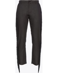 Pinko - Trousers With Fringing At The Sides - Lyst