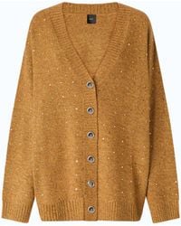 Pinko - Fully Rhinestoned Wool-Blend Cardigan - Lyst