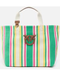 トートバッグ PINKO medium shopper bag in striped canvas Medium shopper bag in striped canvas PINKO → Shop Online