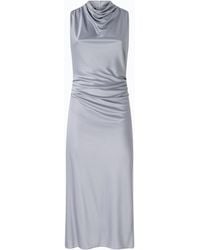 Pinko - Midi Sheath Dress With Draped Neck - Lyst