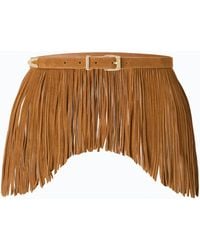Pinko - Suede Belt With Fringing And Jewel Details, 1.7 Cm - Lyst