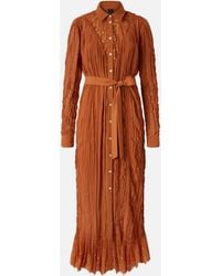 Pinko - Long Shirt Dress With Lace Detailing - Lyst