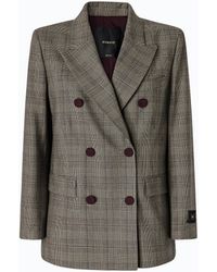 Pinko - Double-Breasted Check Jacket - Lyst