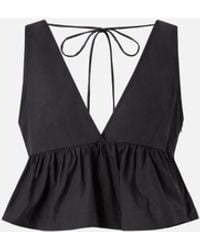 Pinko - Crop Top With Ruffle And Ties - Lyst