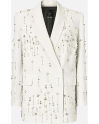 Pinko - Blazer With Crystals And Pearls - Lyst
