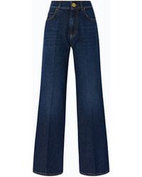 Pinko - Vaqueros De Pernera Ancha Con Raya Marcada - Lyst