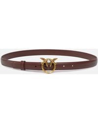 Pinko - Love Birds Thin Leather Belt 2Cm - Lyst