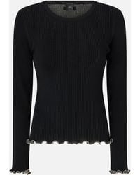 Pinko - Ribbed Sweater With Jewel Edges - Lyst