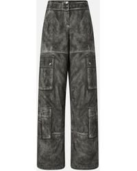 Pinko - Wide-leg Trousers With Leather-effect Print - Lyst