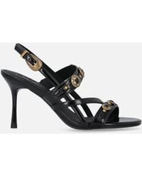 Pinko - High Slingback Sandals With Straps And Studs - Lyst