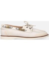 Pinko - Leather Moccasins With Jewel Details - Lyst