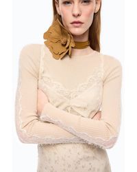 Pinko - Midi Slip Dress With Lace Bands - Lyst