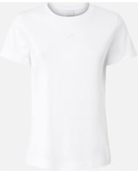 Pinko - Camiseta De Manga Corta Con Logotipo Bordado, Blanco Brill - Lyst