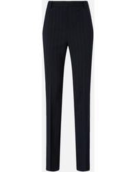 Pinko - Pinstriped Wool-Blend Straight-Leg Trousers - Lyst