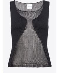 Pinko - Mesh Top With Transparent Patch - Lyst