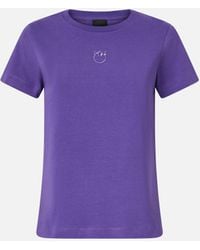 Pinko - T-shirt With Love Birds Embroidery - Lyst