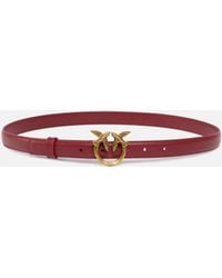 Pinko - Love Birds Thin Leather Belt 2Cm - Lyst