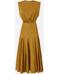 Pinko - Sleeveless Midi Dress With Pleats And Cut-Out - Lyst