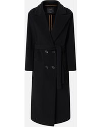 Pinko - Long Double-breasted Coat With Matching Belt - Lyst