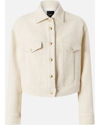 Pinko - Cotton And Wool Bouclé Trucker Jacket - Lyst