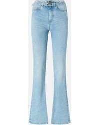 Pinko - Light Jeans With Belt And Love Birds Buckle - Lyst
