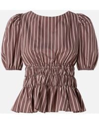 Pinko - Striped Cropped Top With Open Back - Lyst