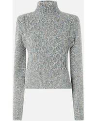 Pinko - Jersey De Cuello Alto De Punto Trenzado - Lyst