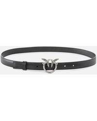 Pinko - Love Birds Thin Leather Belt 2Cm - Lyst