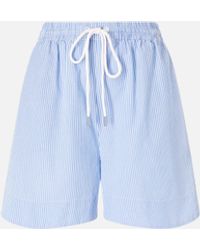 Pinko - Pantalones Cortos De Algodón A Rayas Con Cintura Elástica - Lyst