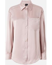 Pinko - Glossy Shirt With Plunging Neckline - Lyst