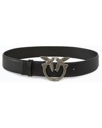 Pinko - 4 Cm Leather Belt With Love Birds Buckle - Lyst