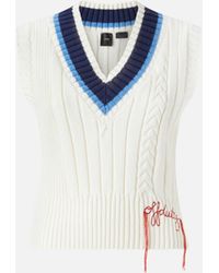 Pinko - Varsity-style Knit Vest With Embroidery - Lyst