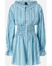 Pinko - Striped Cotton Playsuit - Lyst