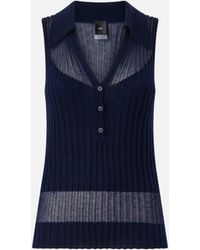 Pinko - Ribbed Polo Vest Top - Lyst