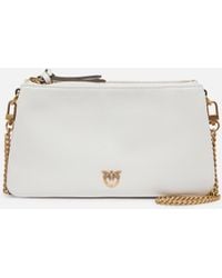 Pinko - Leather Mini Double Bag With Shoulder Strap - Lyst