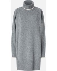 Pinko - Vestido Corto De Punto Con Cuello Alto - Lyst