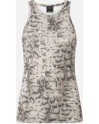 Pinko - Ribbed Vest Top With Snake Print - Lyst