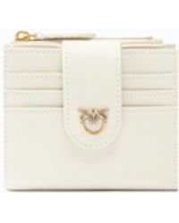 Pinko - Small Smooth Leather Wallet With Logo - Lyst