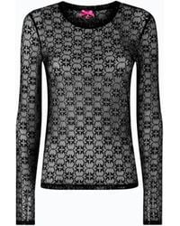 Pinko - Pullover Aus Stretch-Spitze Mit Logo-Muster Love Birds - Lyst