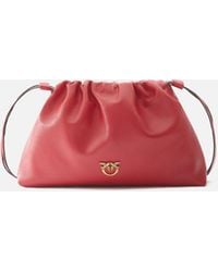 Pinko - Small Lather Shoulder Bag With Drawstring - Lyst